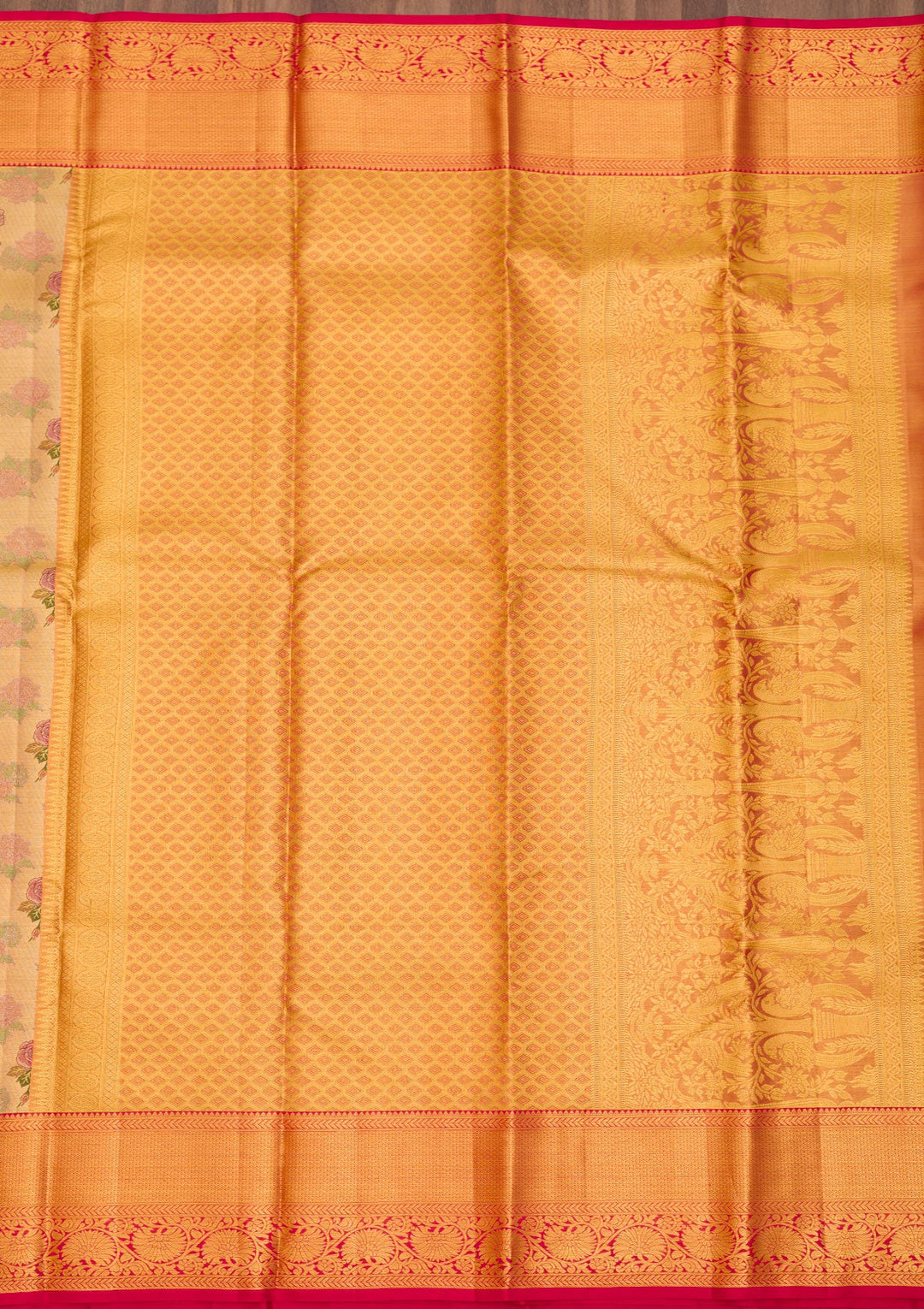 Gold Zariwork Pure Silk Saree-Koskii