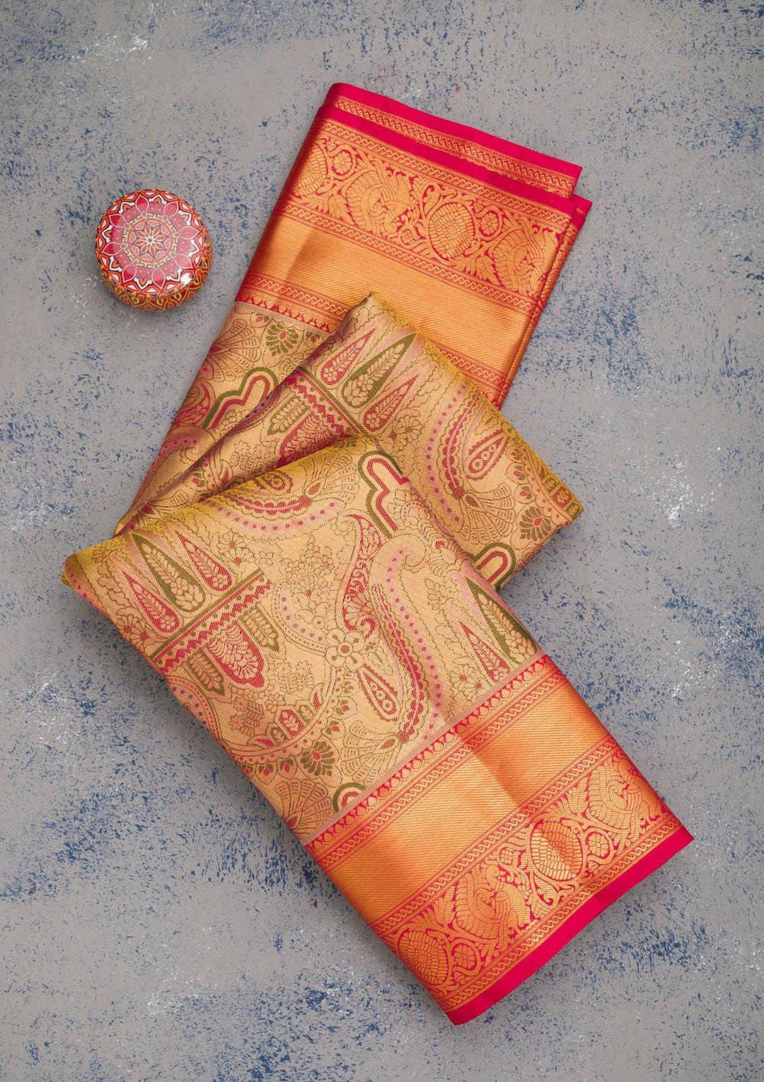 Gold Zariwork Pure Silk Saree-Koskii