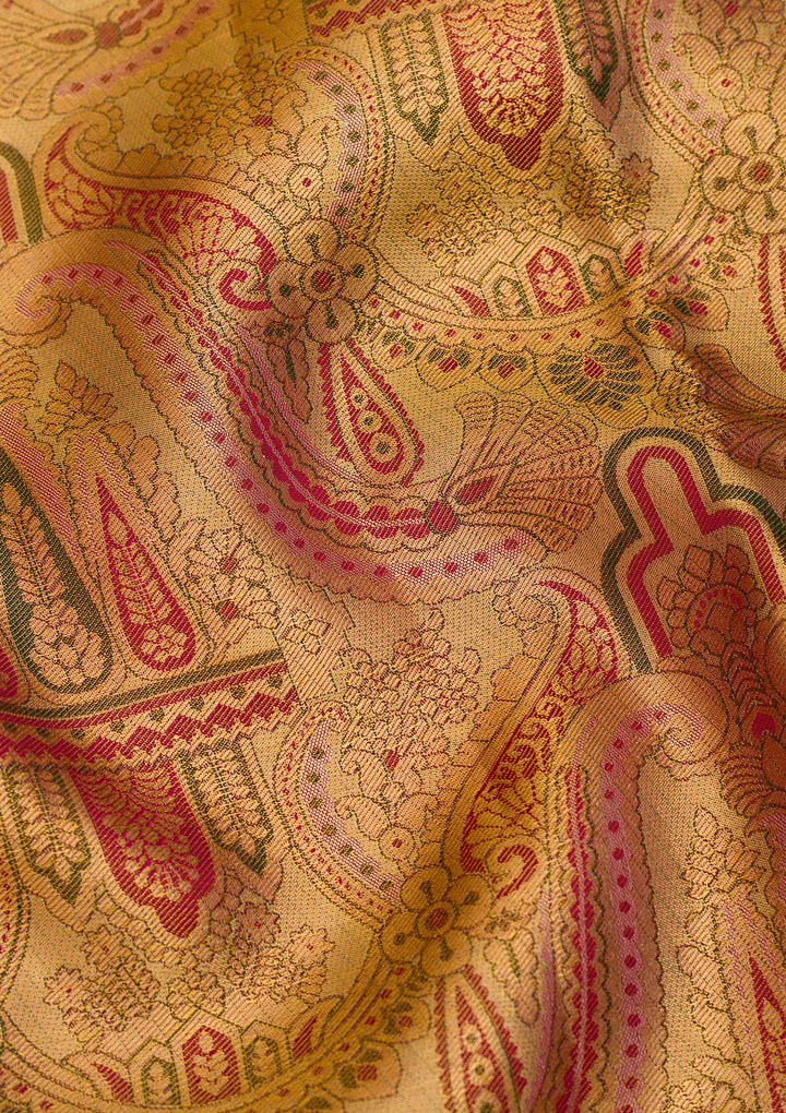 Gold Zariwork Pure Silk Saree-Koskii