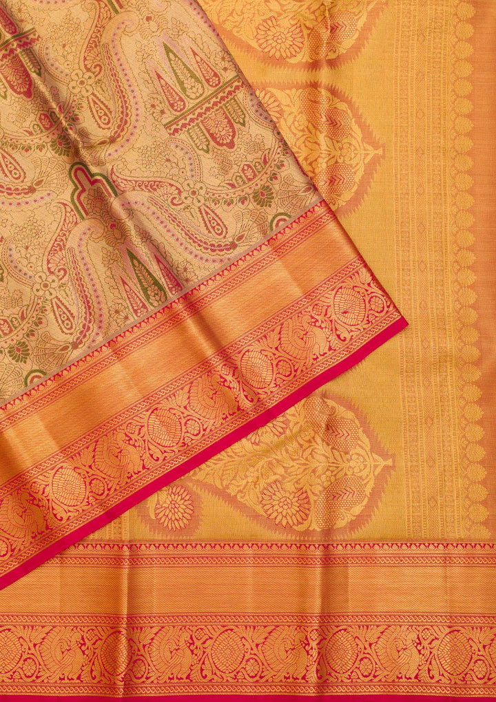 Gold Zariwork Pure Silk Saree-Koskii