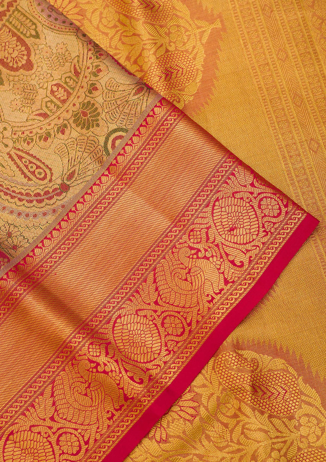 Gold Zariwork Pure Silk Saree-Koskii