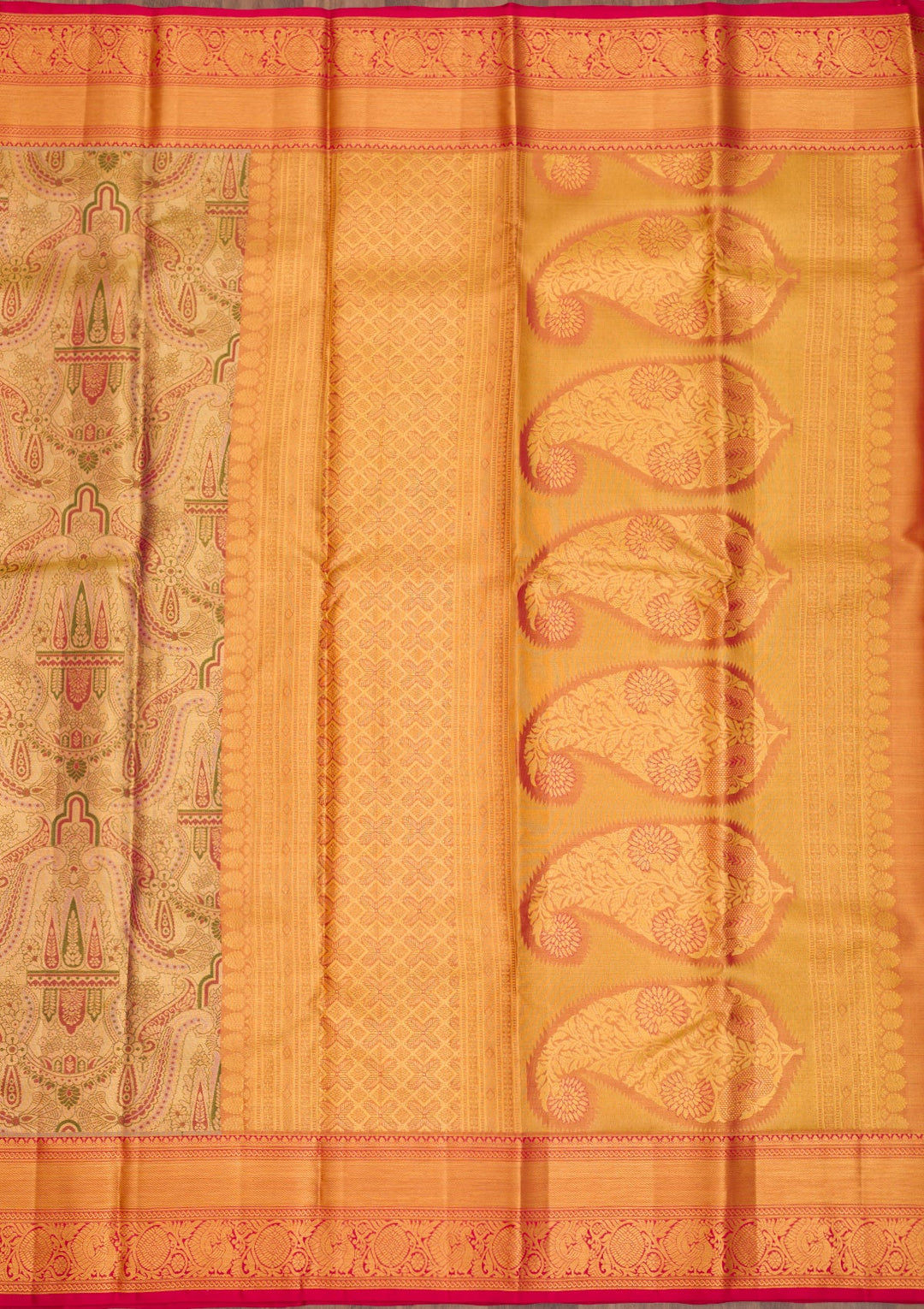 Gold Zariwork Pure Silk Saree-Koskii