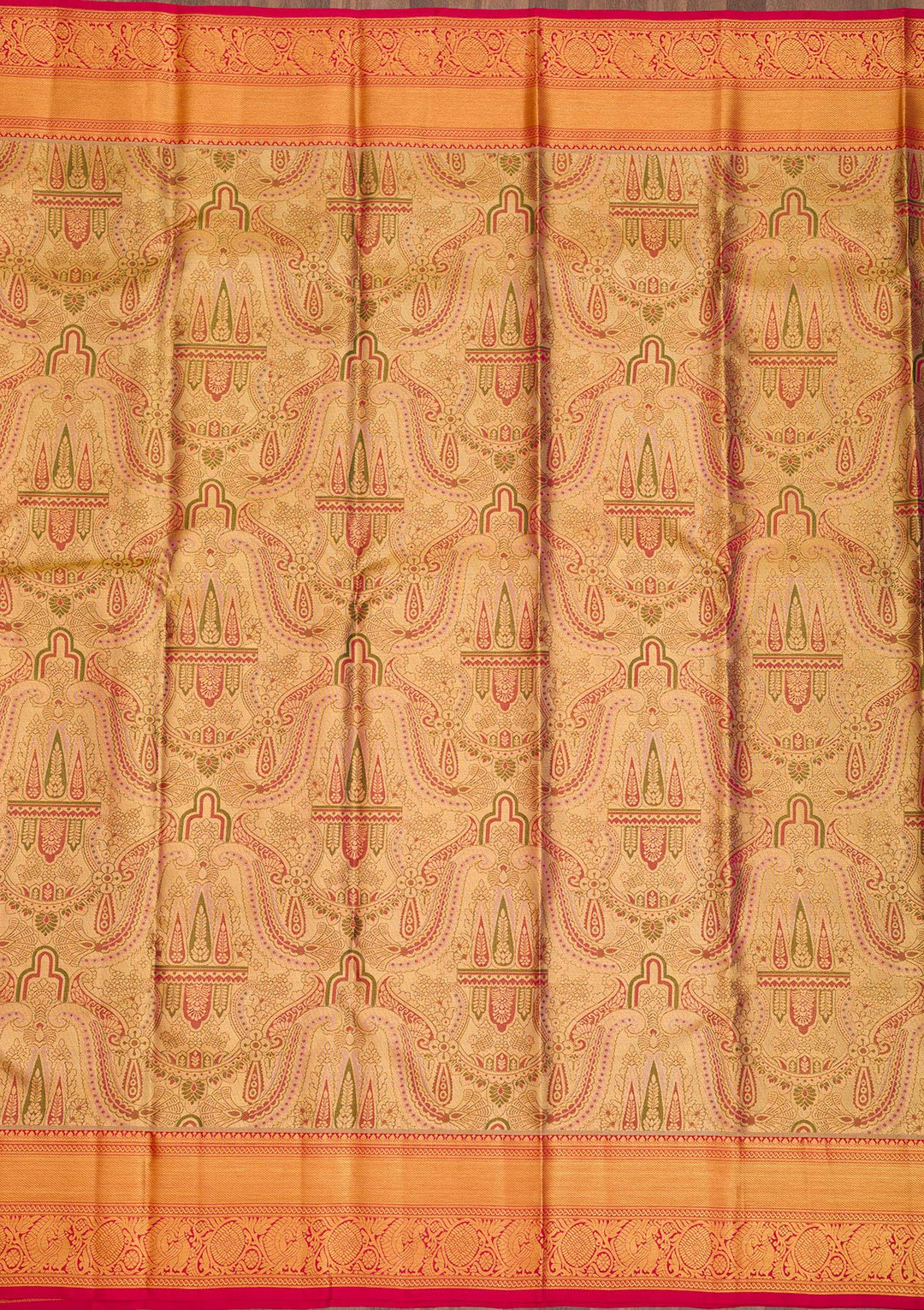 Gold Zariwork Pure Silk Saree-Koskii