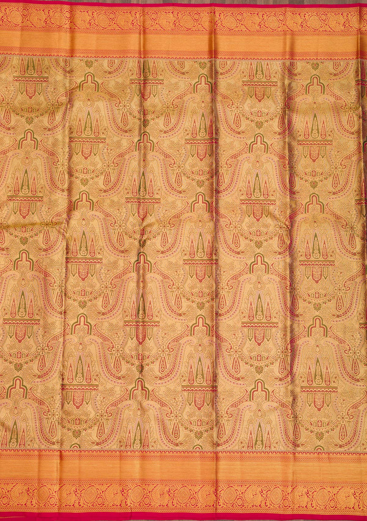 Gold Zariwork Pure Silk Saree-Koskii