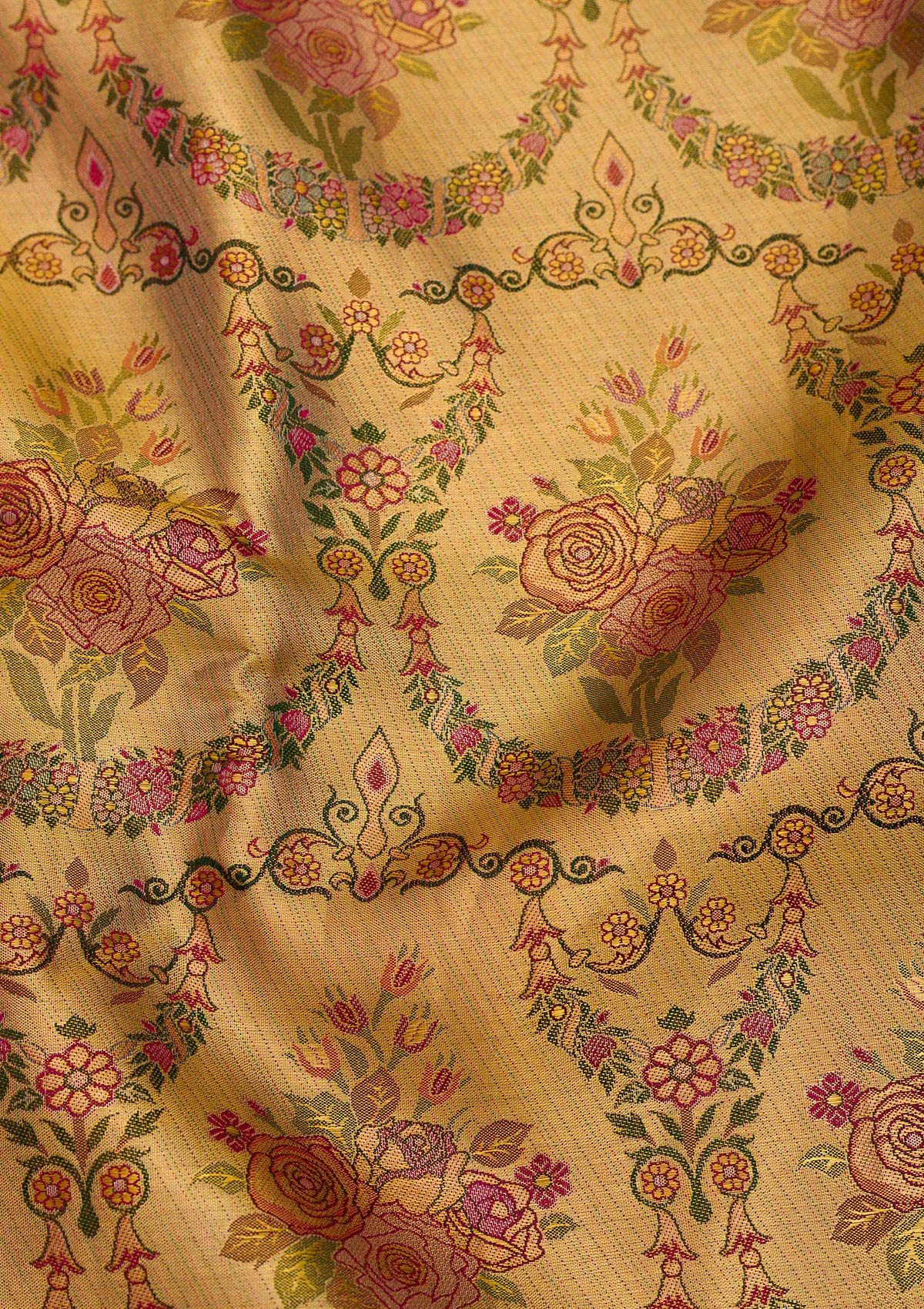 Gold Zariwork Pure Silk Saree-Koskii