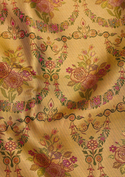 Gold Zariwork Pure Silk Saree-Koskii