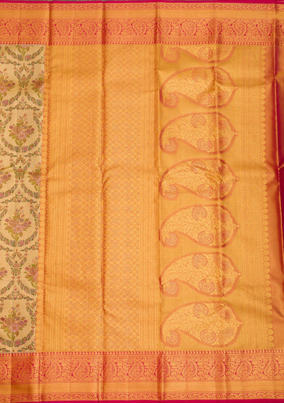 Gold Zariwork Pure Silk Saree-Koskii