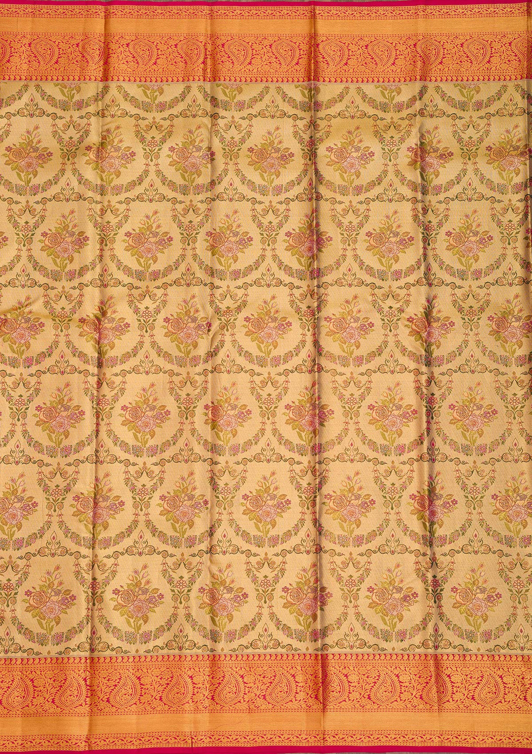 Gold Zariwork Pure Silk Saree-Koskii