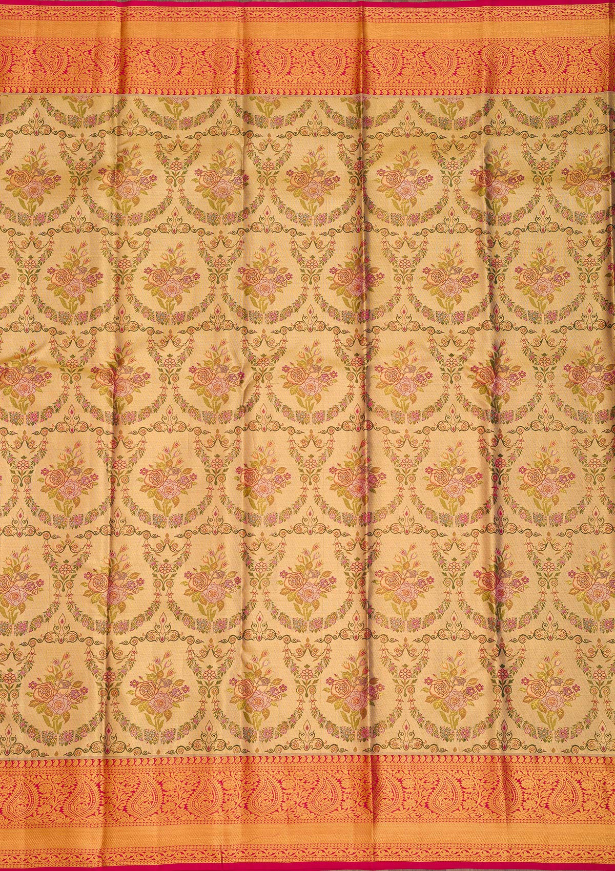 Gold Zariwork Pure Silk Saree-Koskii