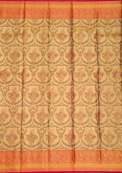 Gold Zariwork Pure Silk Saree-Koskii