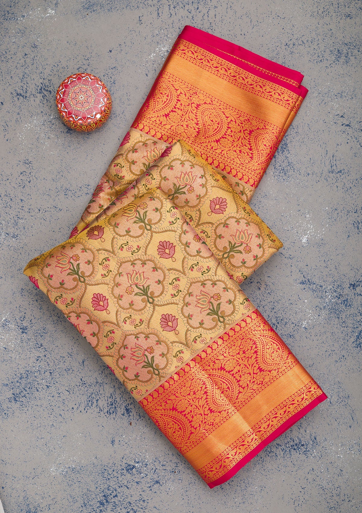 Gold Zariwork Pure Silk Saree-Koskii