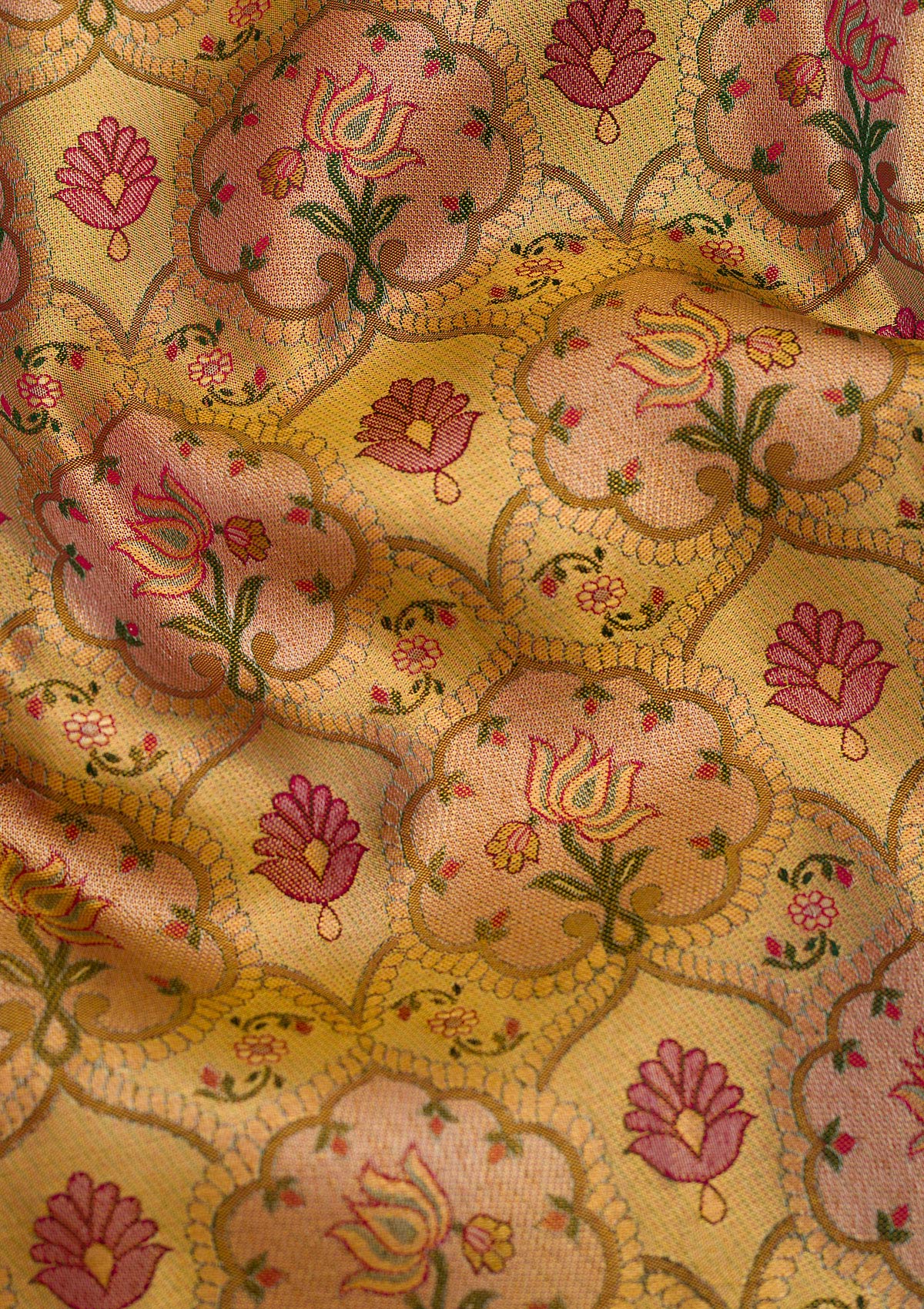 Gold Zariwork Pure Silk Saree-Koskii