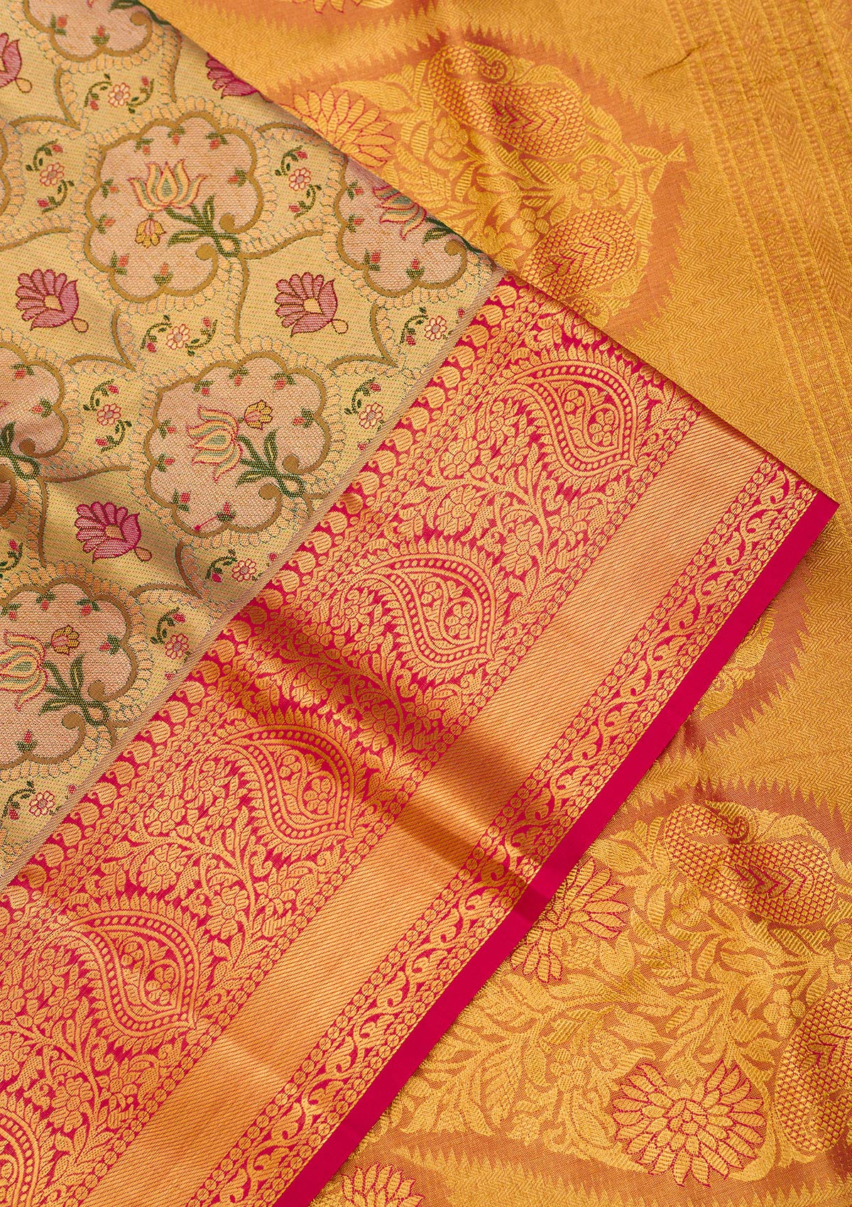 Gold Zariwork Pure Silk Saree-Koskii
