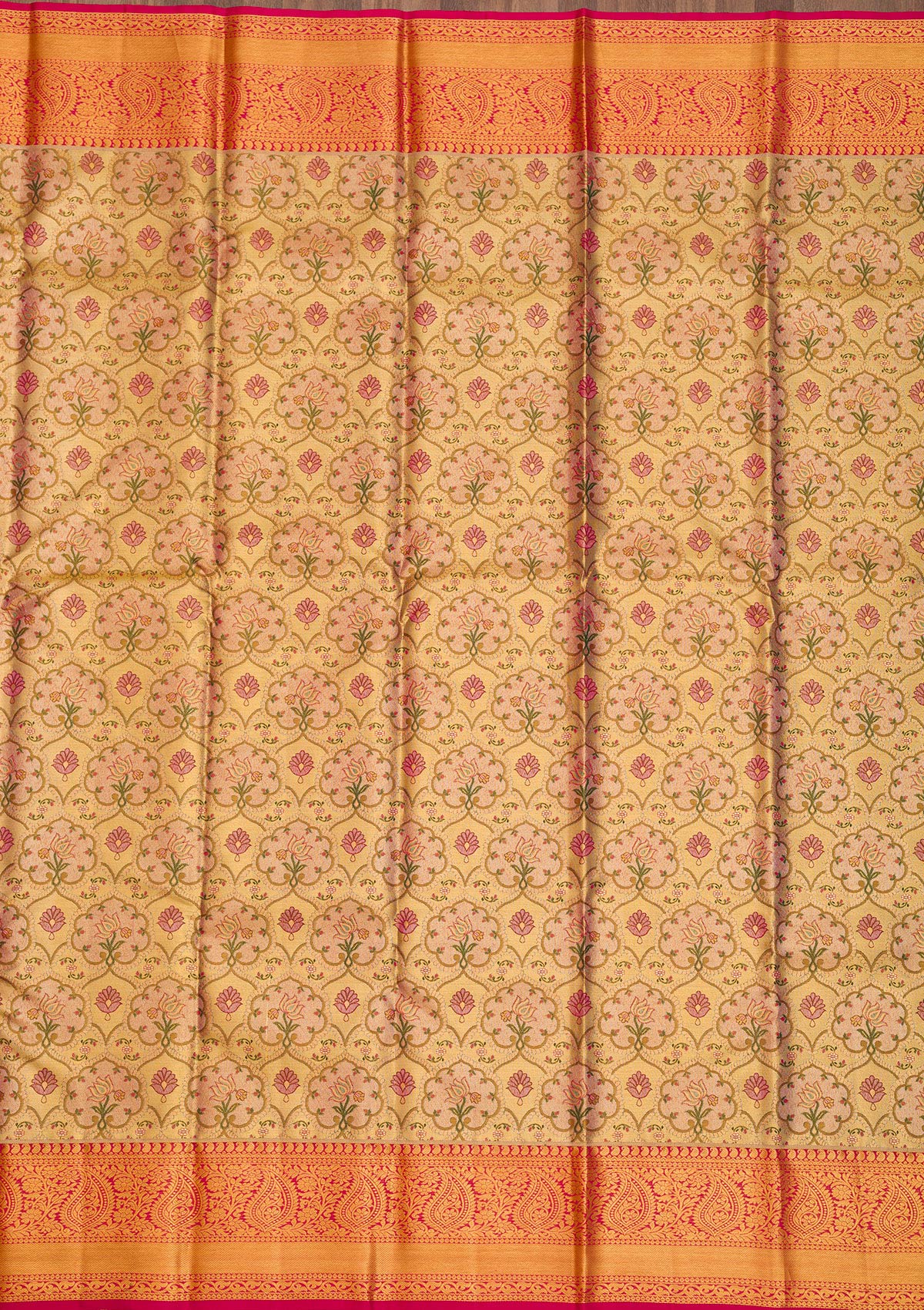 Gold Zariwork Pure Silk Saree-Koskii