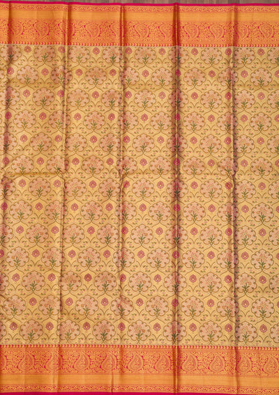 Gold Zariwork Pure Silk Saree-Koskii