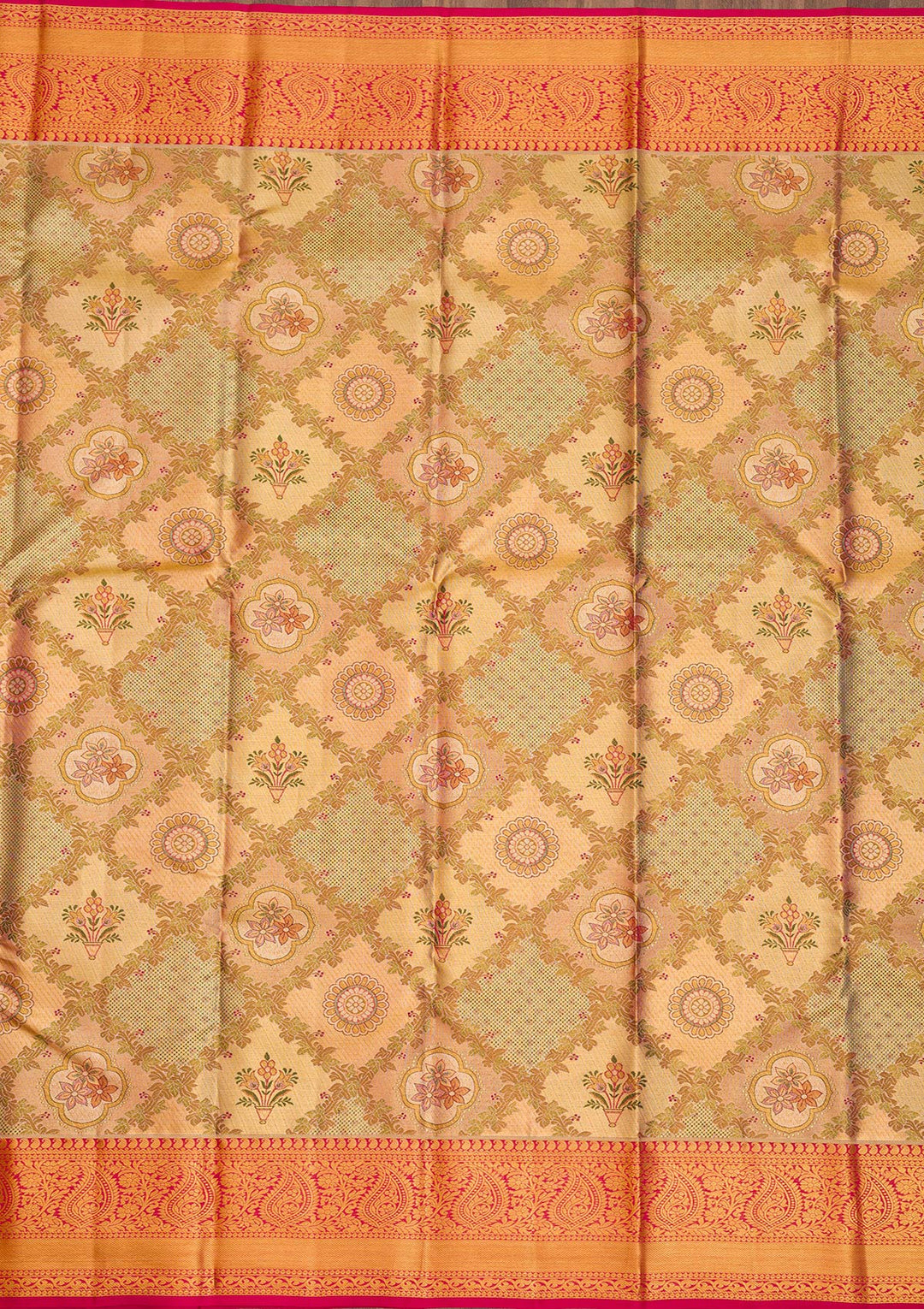 Gold Zariwork Pure Silk Saree-Koskii