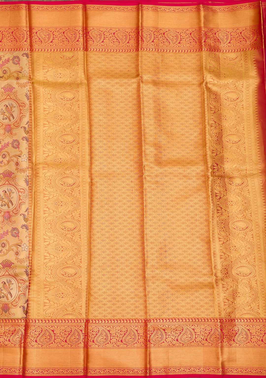 Gold Zariwork Pure Silk Saree-Koskii