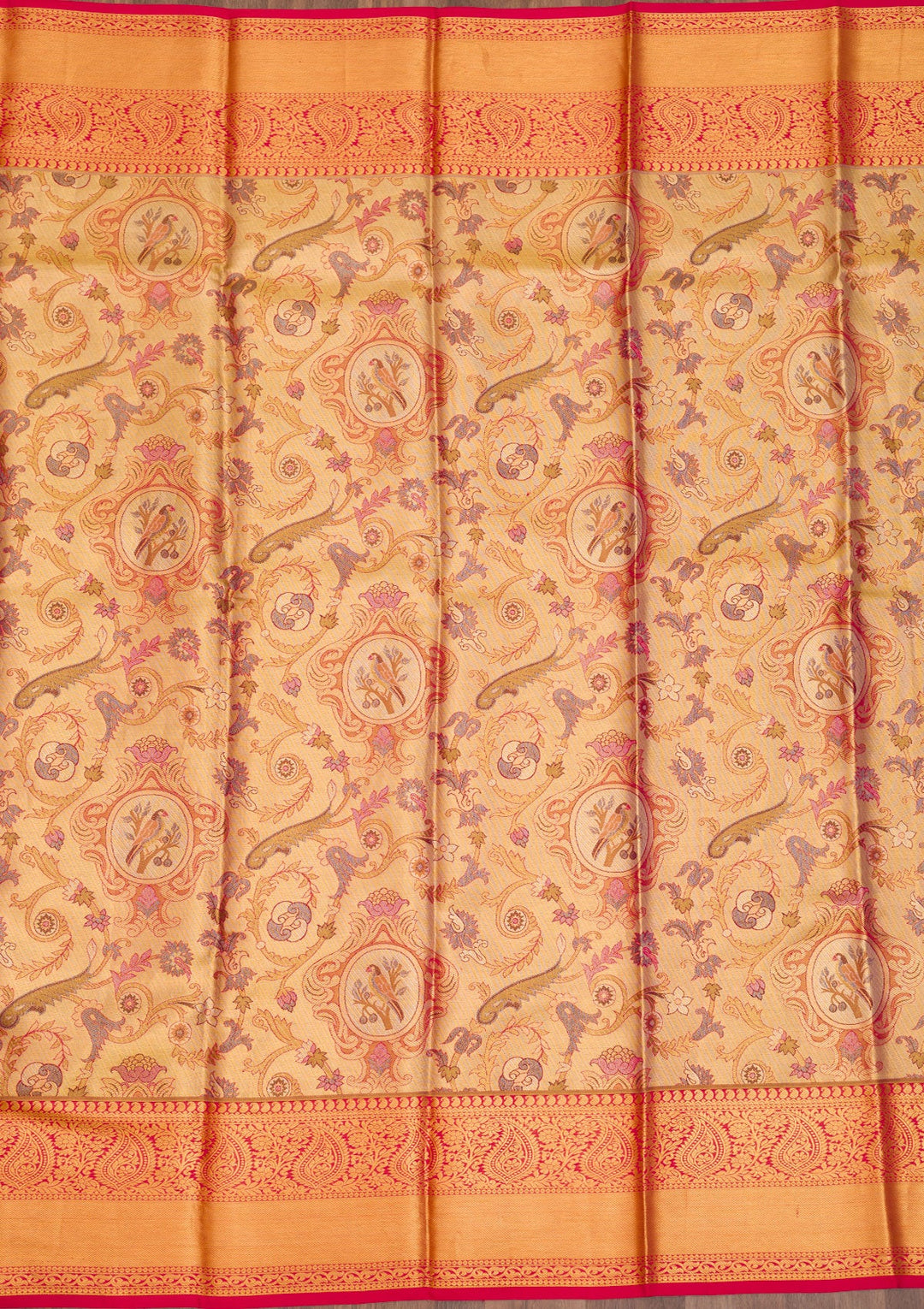 Gold Zariwork Pure Silk Saree-Koskii