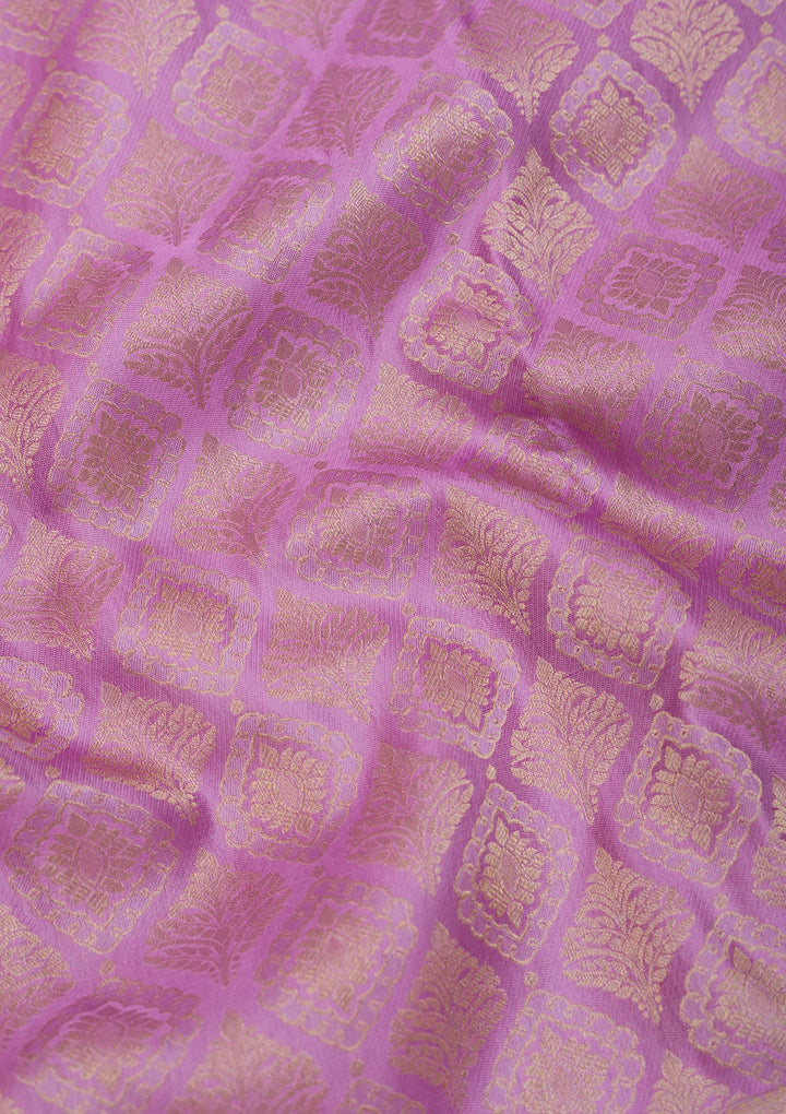 Lavender Zariwork Pure Silk Saree-Koskii