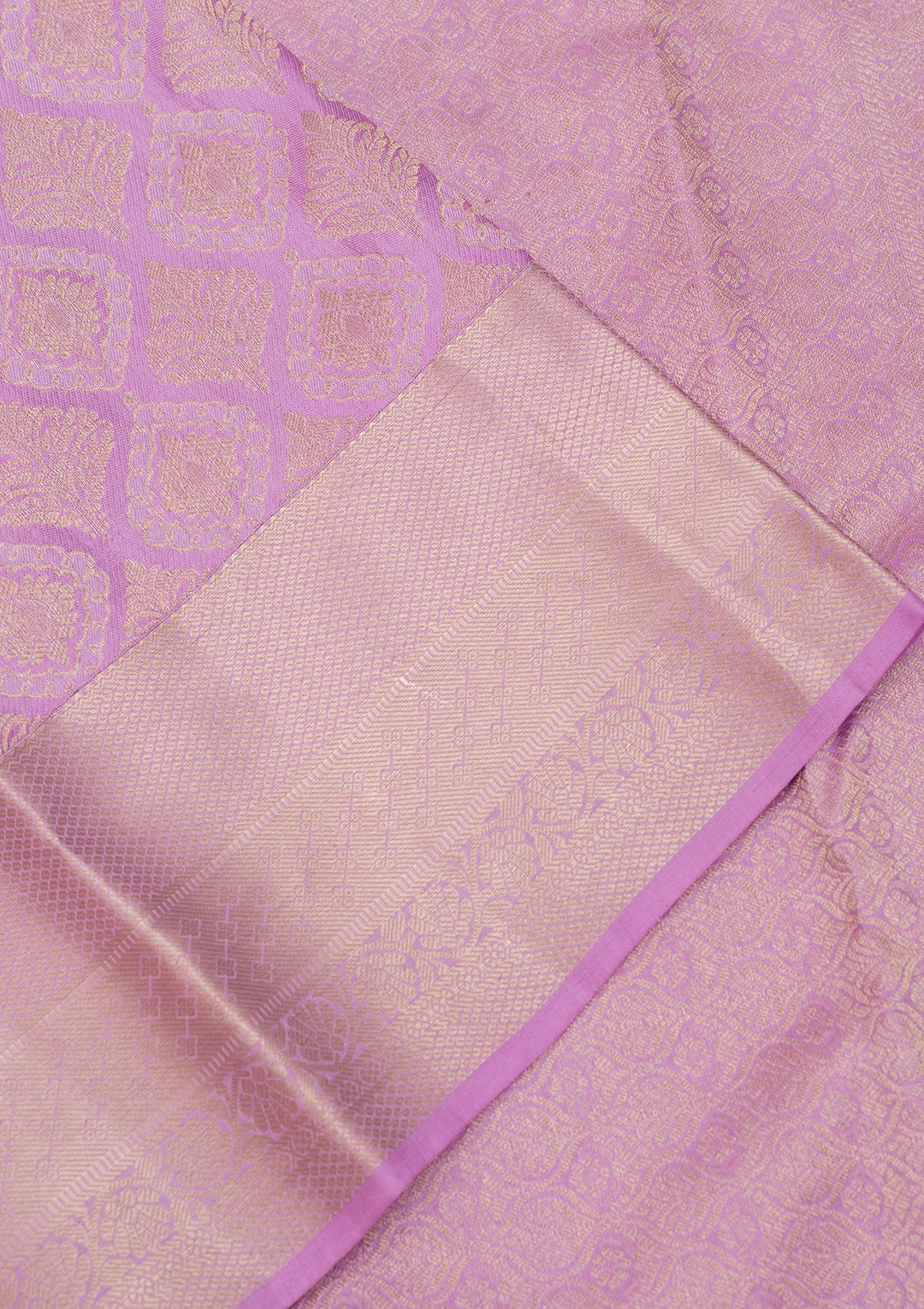 Lavender Zariwork Pure Silk Saree-Koskii