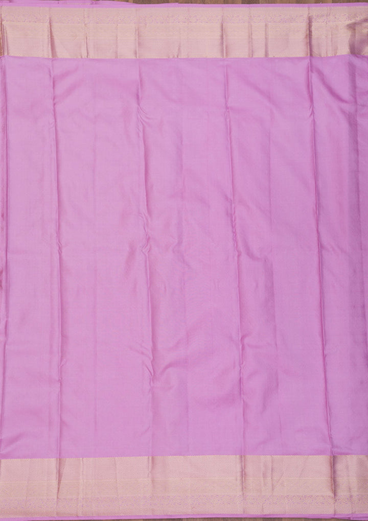 Lavender Zariwork Pure Silk Saree-Koskii