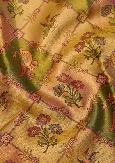 Gold Zariwork Pure Silk Saree-Koskii