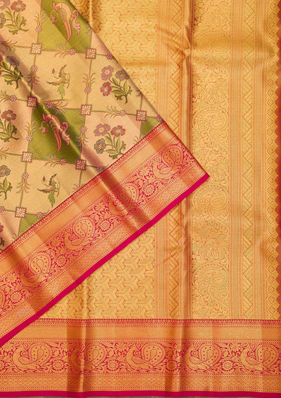 Gold Zariwork Pure Silk Saree-Koskii