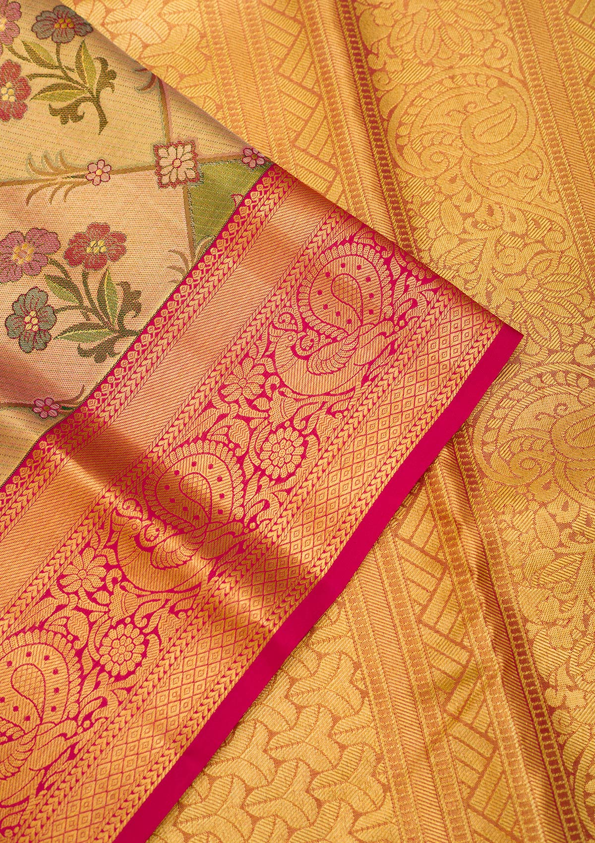Gold Zariwork Pure Silk Saree-Koskii