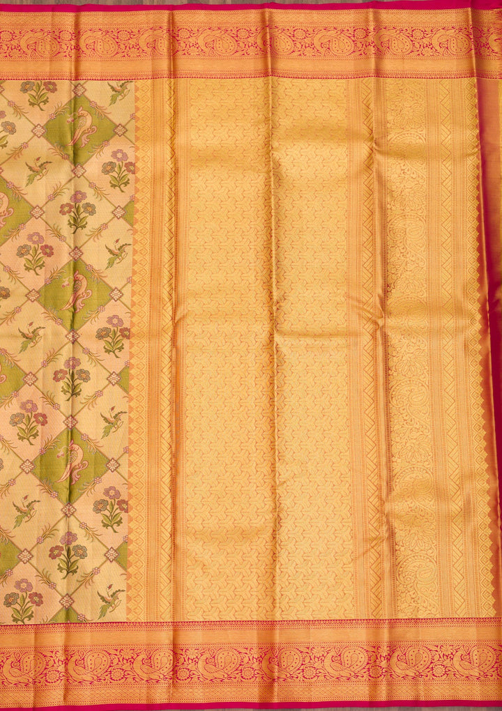 Gold Zariwork Pure Silk Saree-Koskii