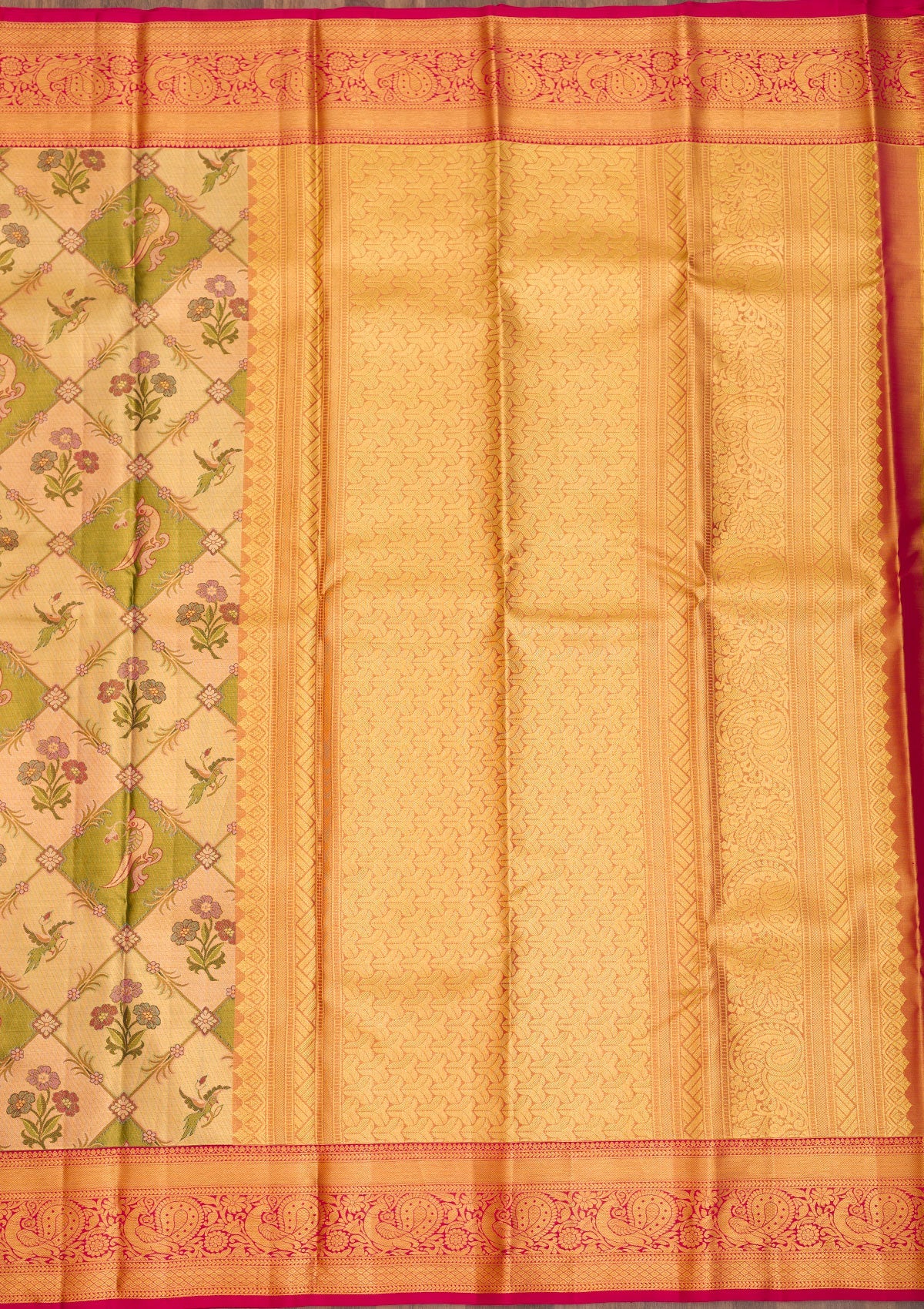 Gold Zariwork Pure Silk Saree-Koskii