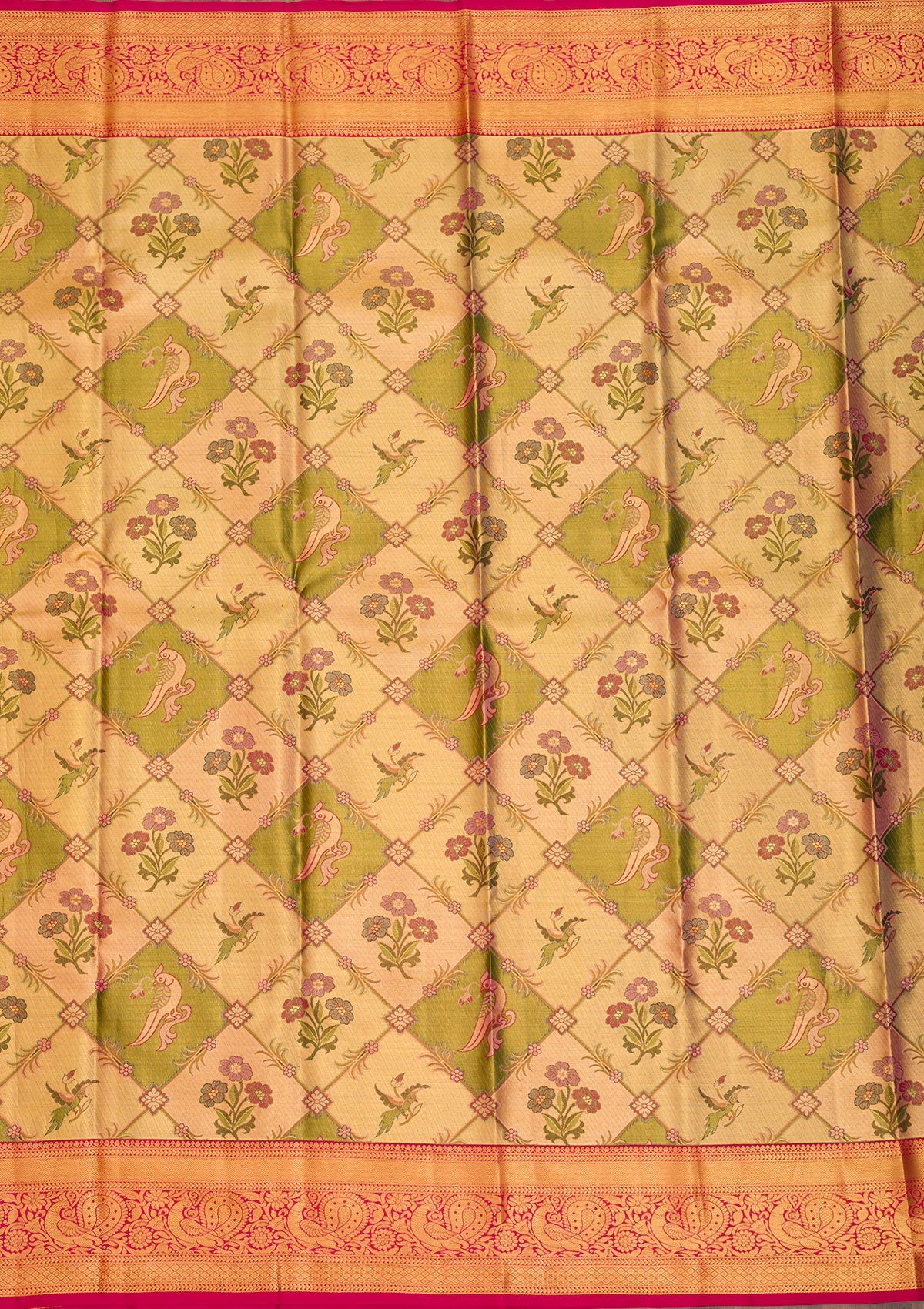 Gold Zariwork Pure Silk Saree-Koskii