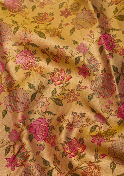 Gold Zariwork Pure Silk Saree-Koskii