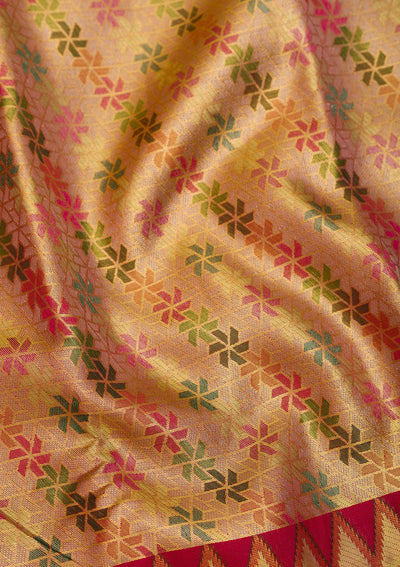 Gold Zariwork Pure Silk Saree-Koskii