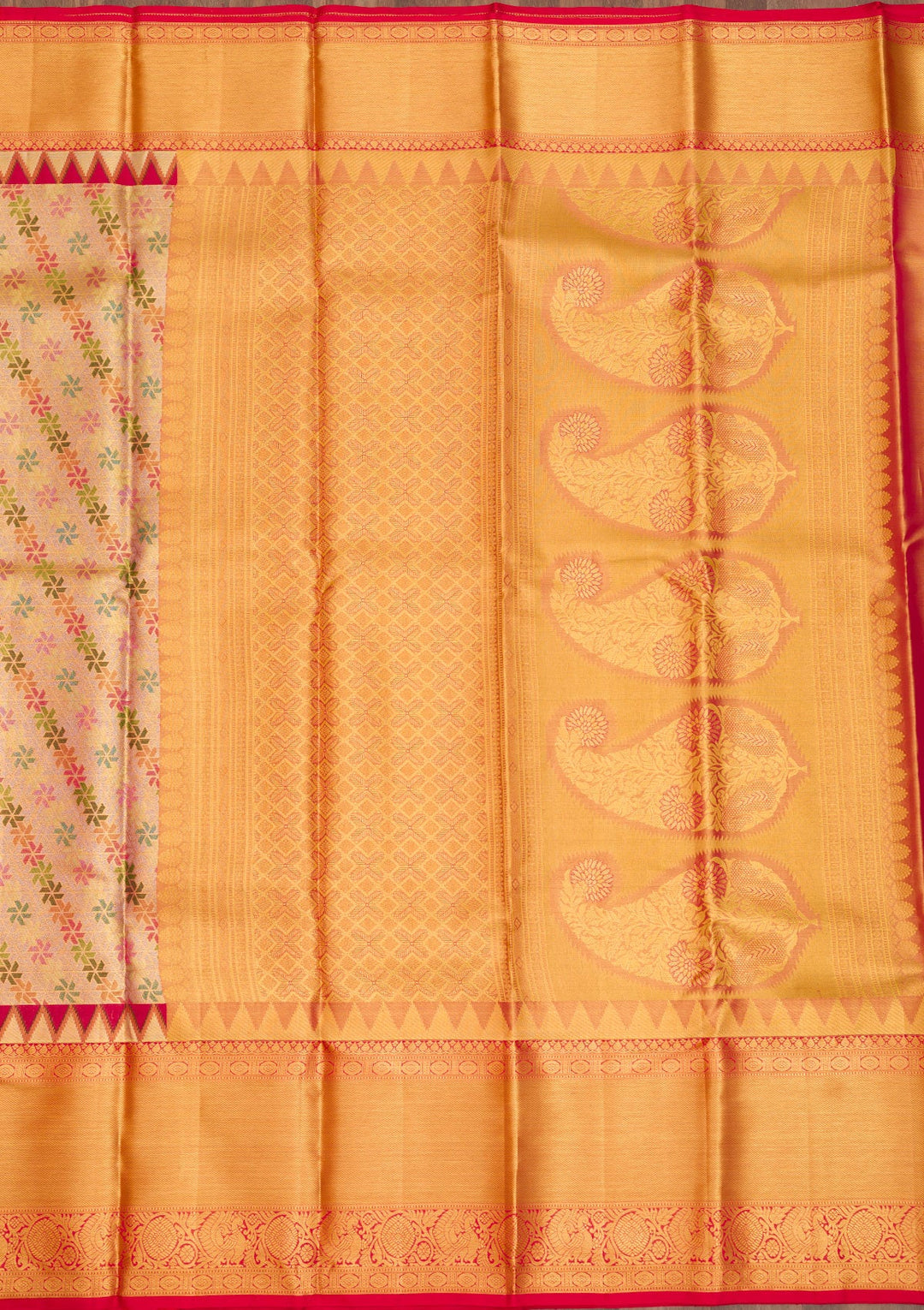 Gold Zariwork Pure Silk Saree-Koskii