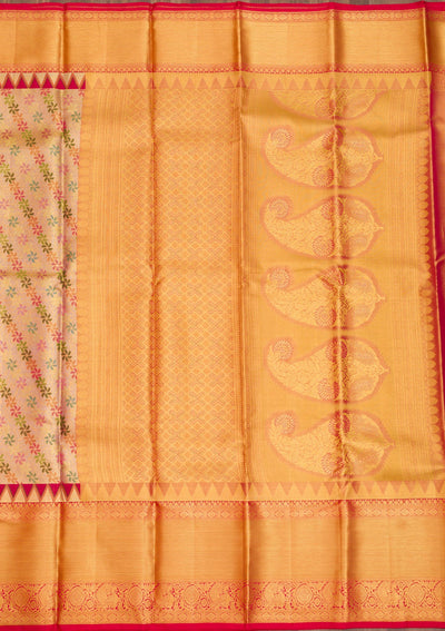 Gold Zariwork Pure Silk Saree-Koskii