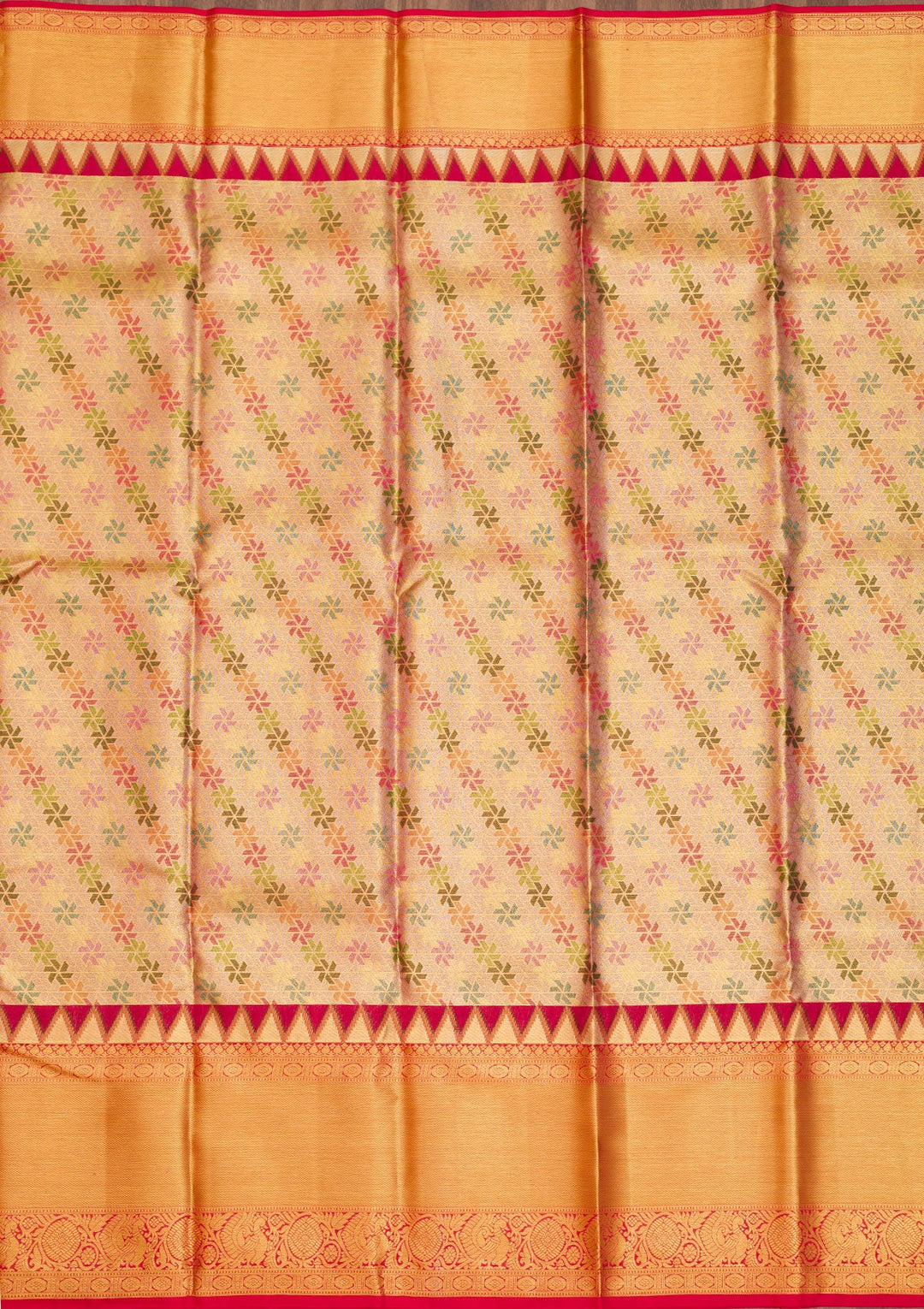 Gold Zariwork Pure Silk Saree-Koskii