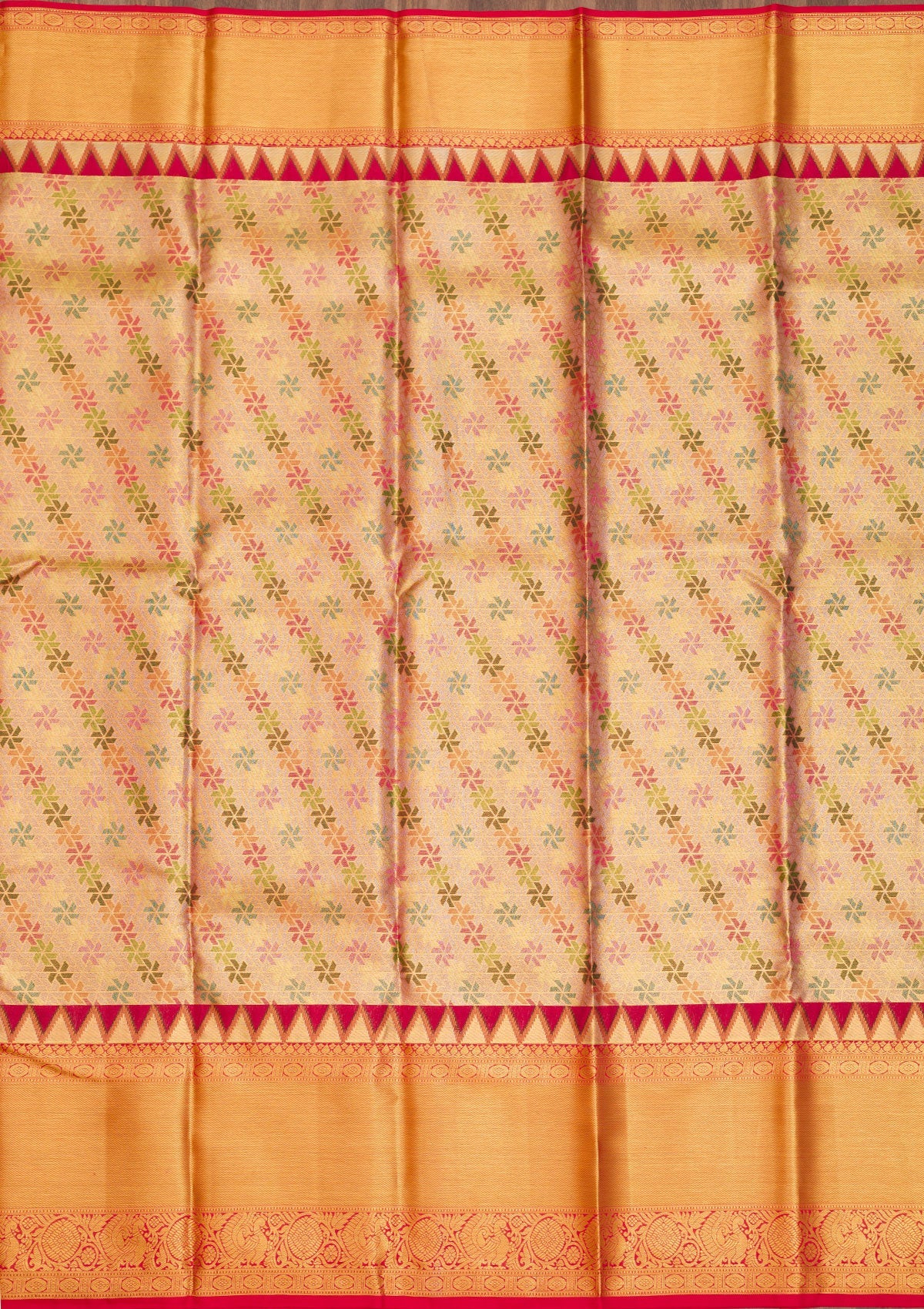 Gold Zariwork Pure Silk Saree-Koskii