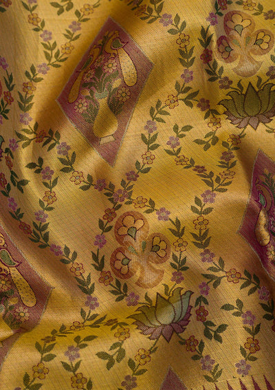 Gold Zariwork Pure Silk Saree-Koskii