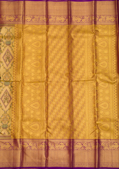 Gold Zariwork Pure Silk Saree-Koskii