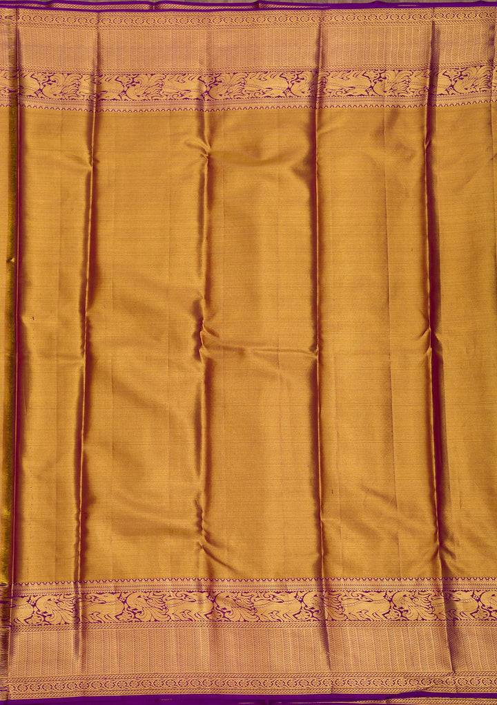Gold Zariwork Pure Silk Saree-Koskii