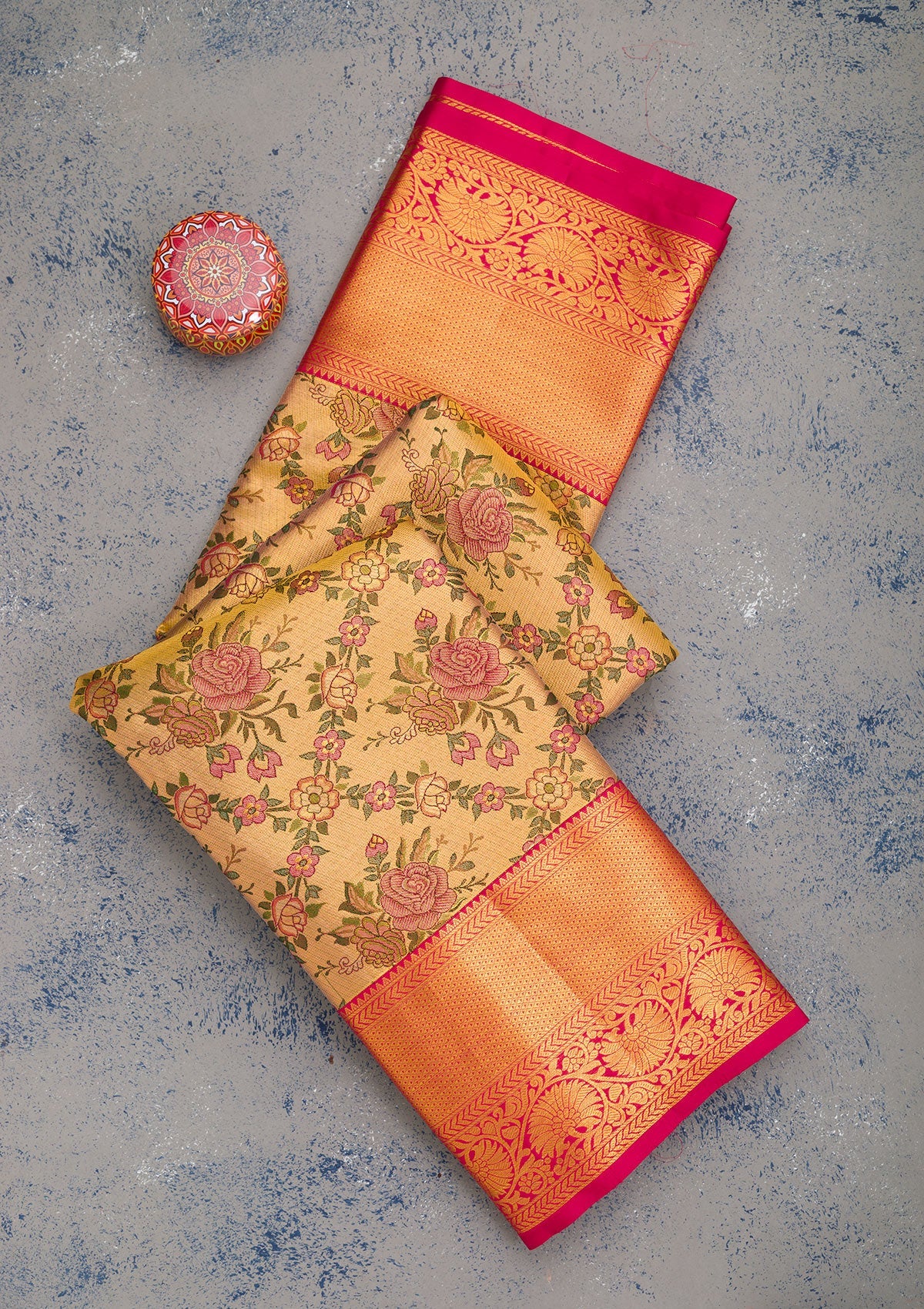 Gold Zariwork Pure Silk Saree-Koskii