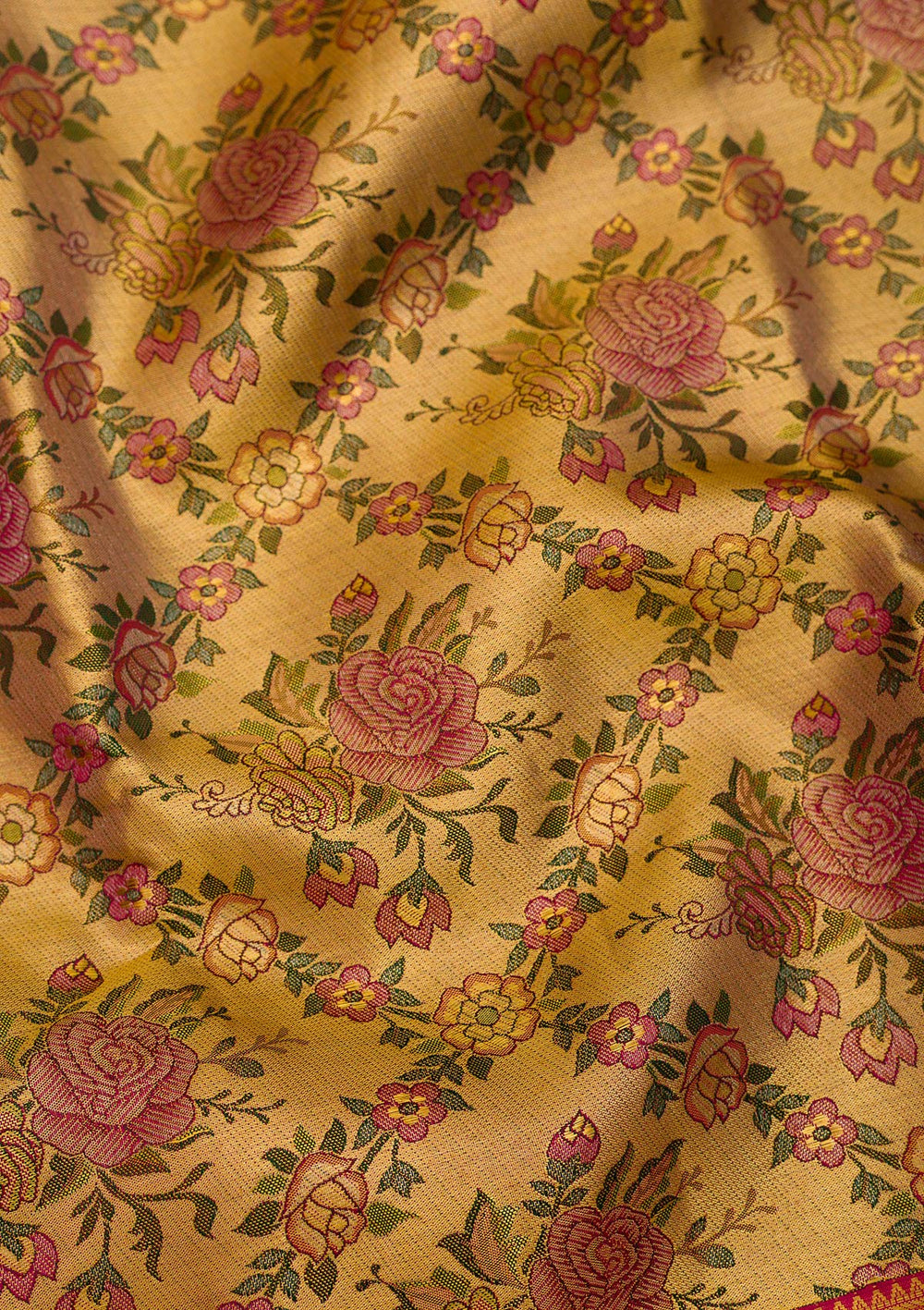 Gold Zariwork Pure Silk Saree-Koskii