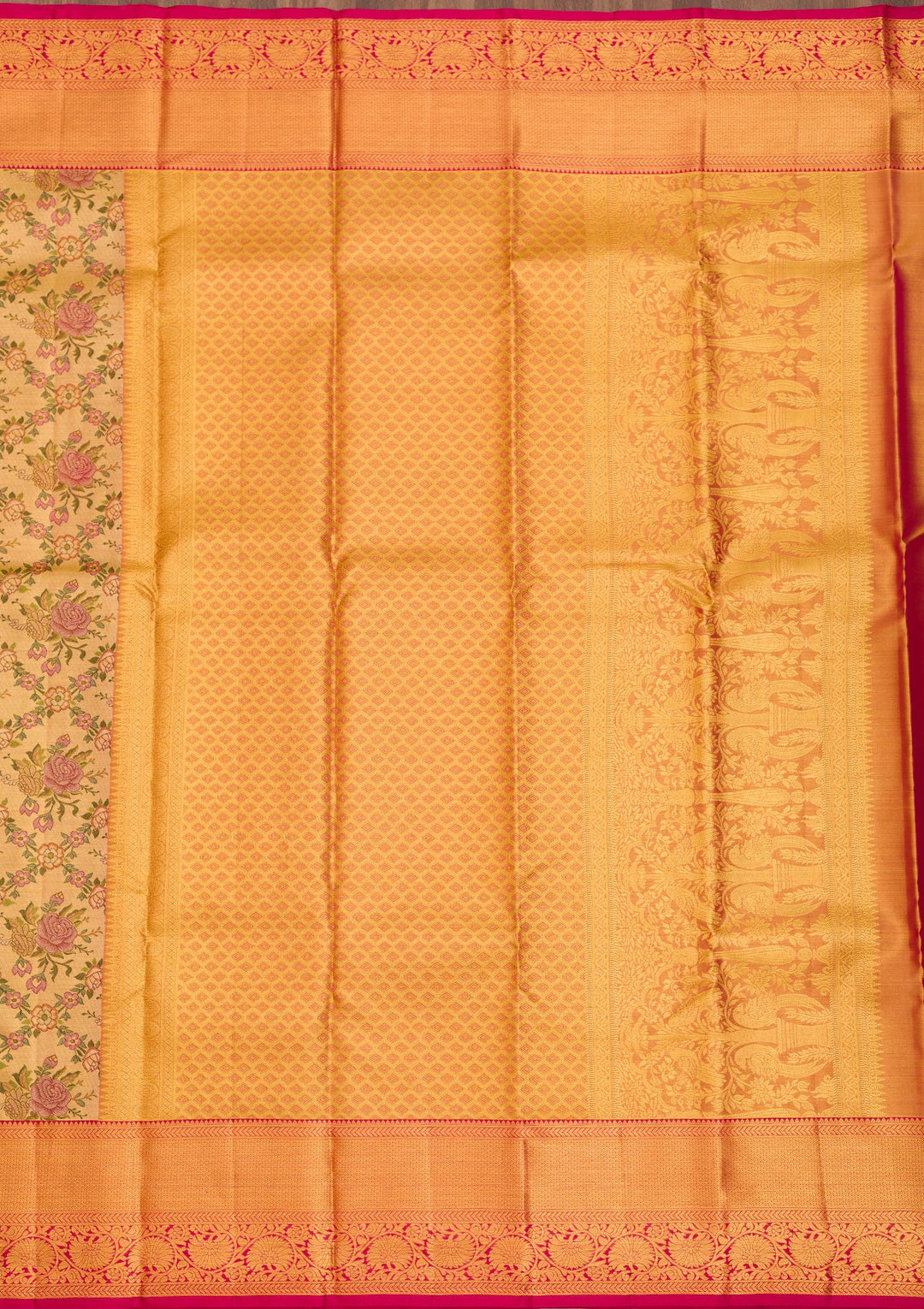 Gold Zariwork Pure Silk Saree-Koskii