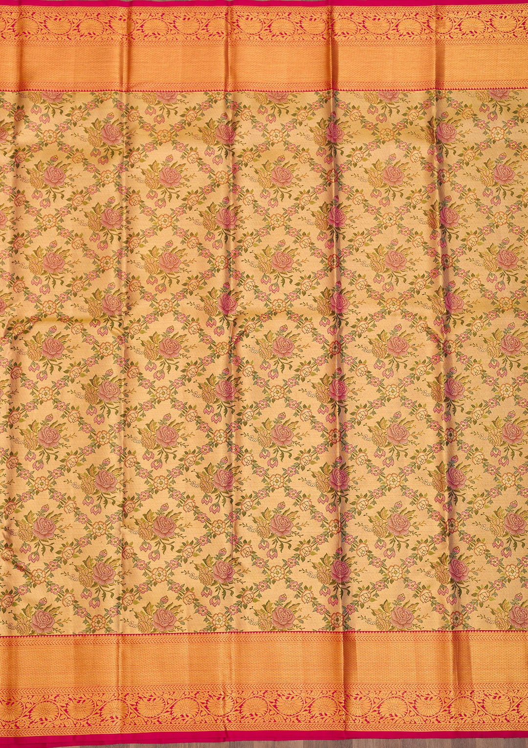 Gold Zariwork Pure Silk Saree-Koskii