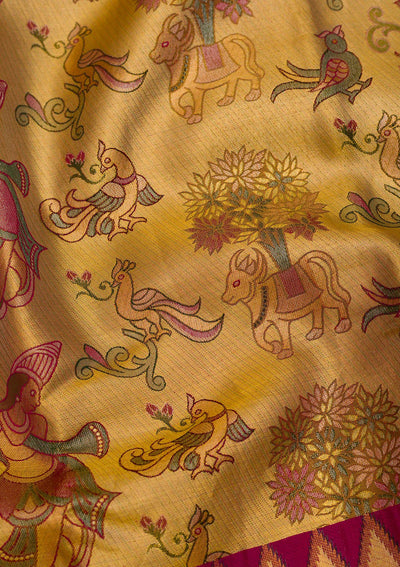 Gold Zariwork Pure Silk Saree-Koskii