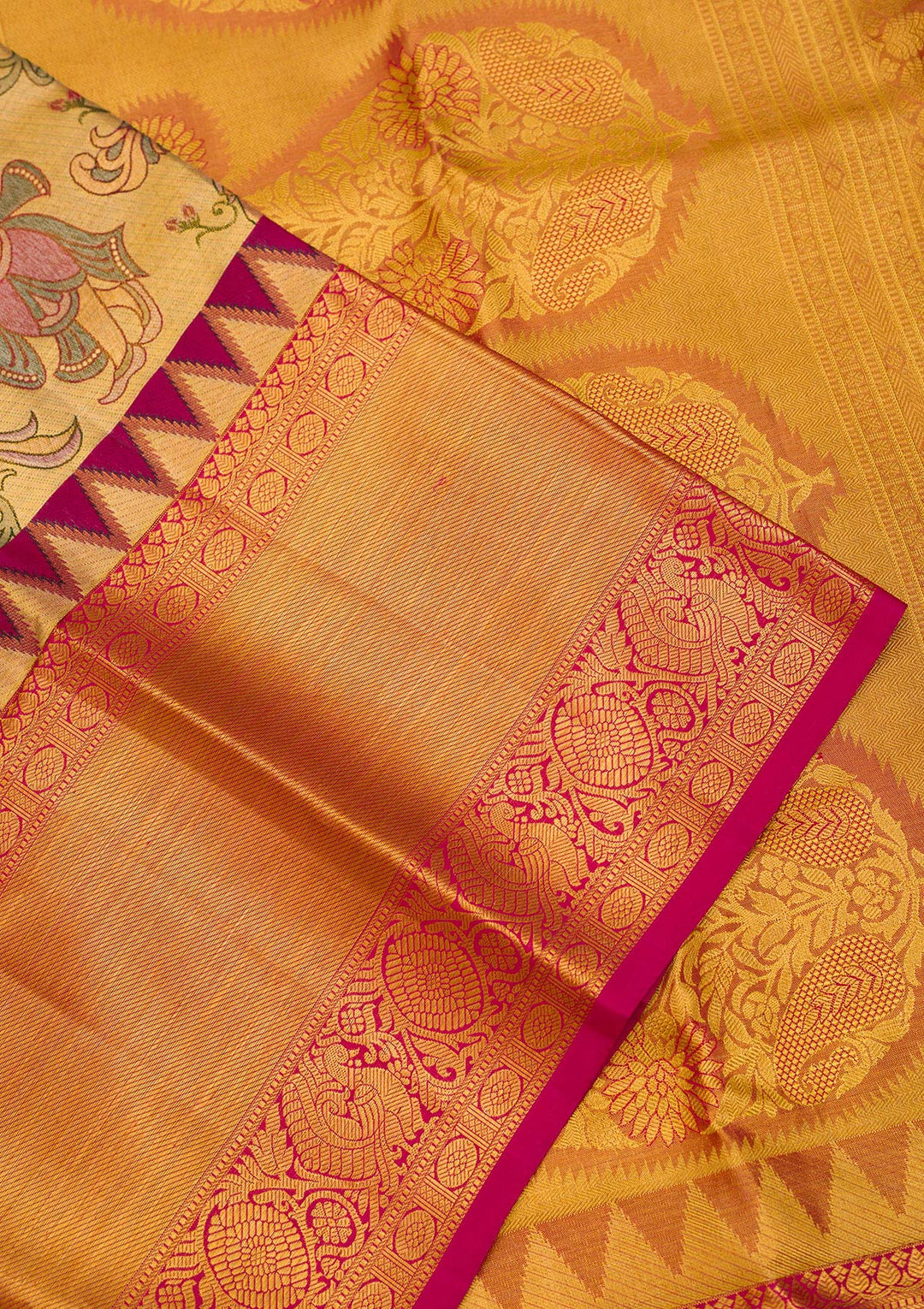 Gold Zariwork Pure Silk Saree-Koskii