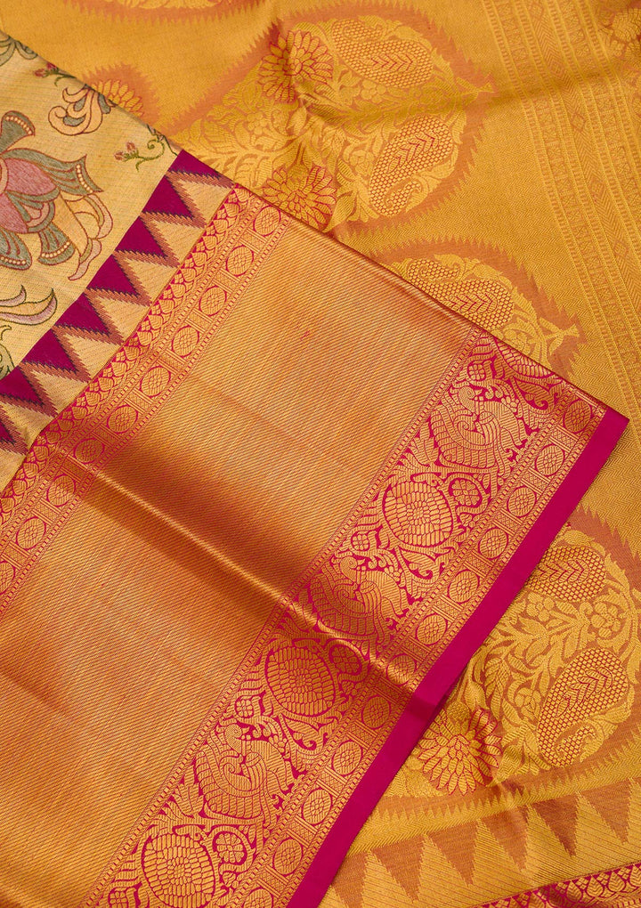 Gold Zariwork Pure Silk Saree-Koskii
