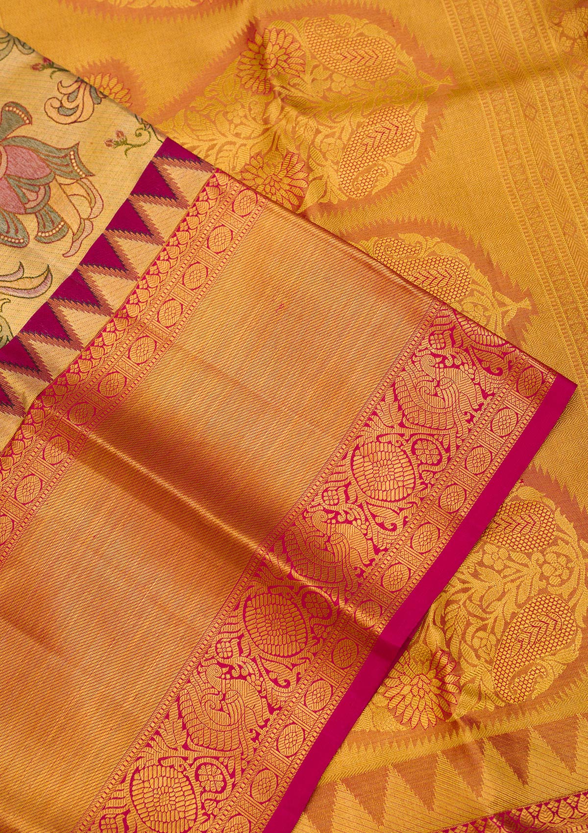 Gold Zariwork Pure Silk Saree-Koskii