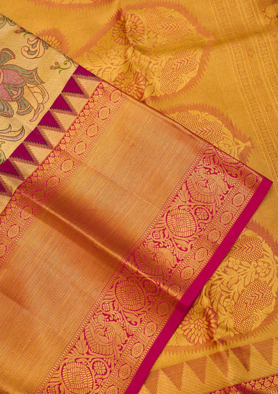 Gold Zariwork Pure Silk Saree-Koskii