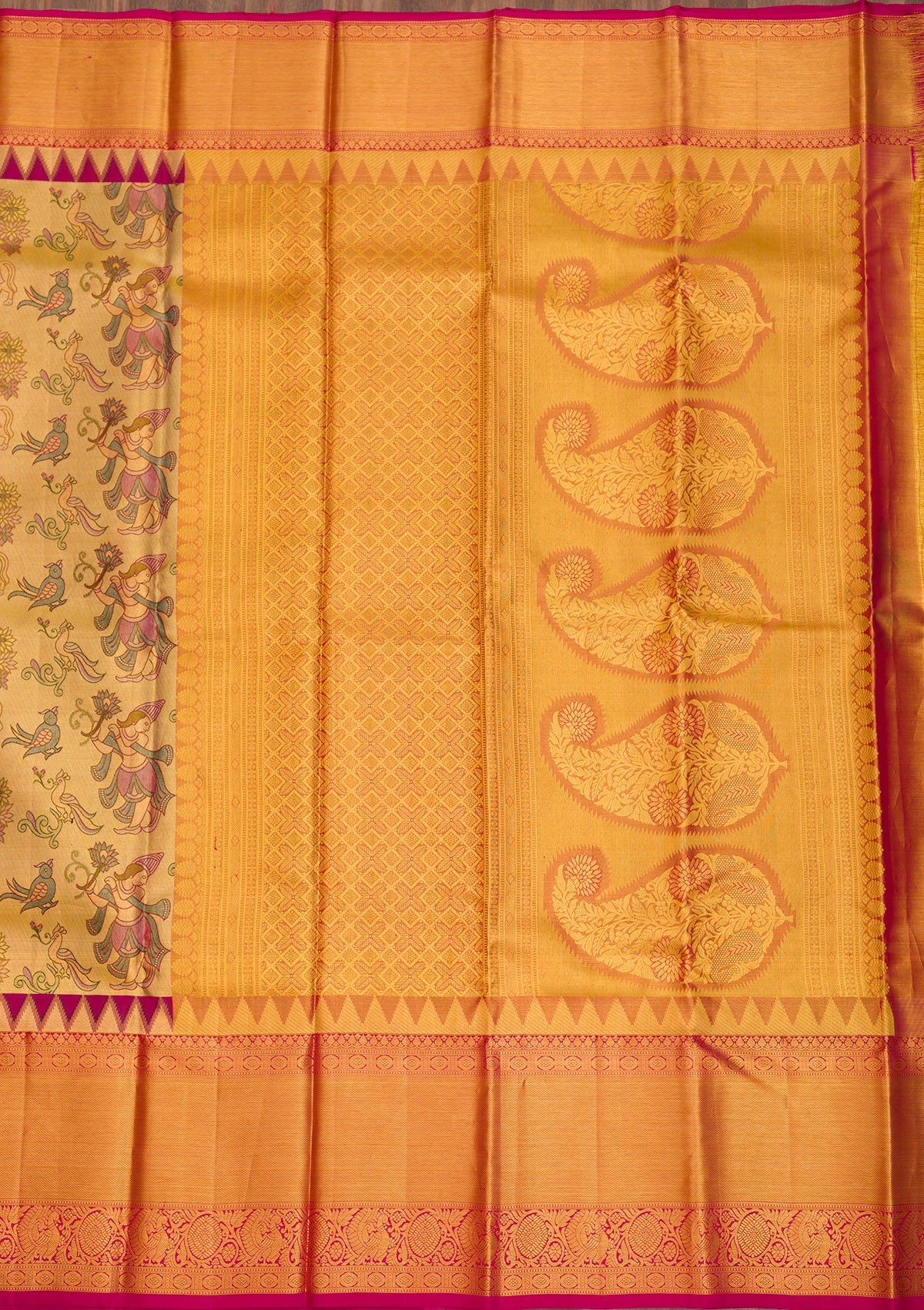 Gold Zariwork Pure Silk Saree-Koskii